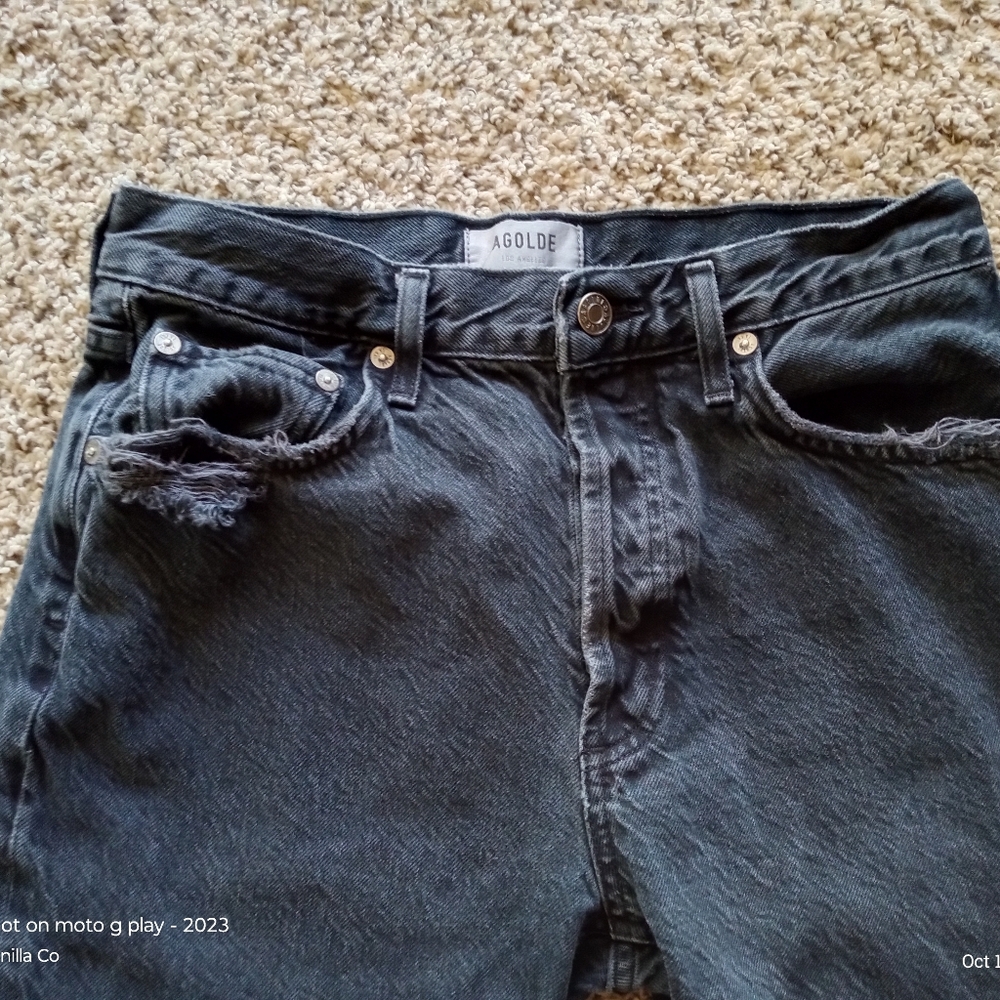 AGOLDE Anthropologie Jamie High Rise Classic Jean Skinny Black Size Small 27 - Picture 6 of 9